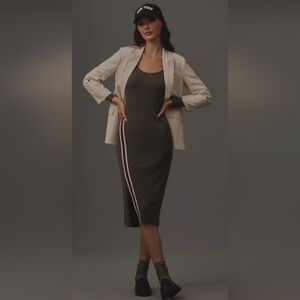 Bordeaux Anthropologie Long-Sleeve Sporty Trim Midi Dress Size Medium​​​